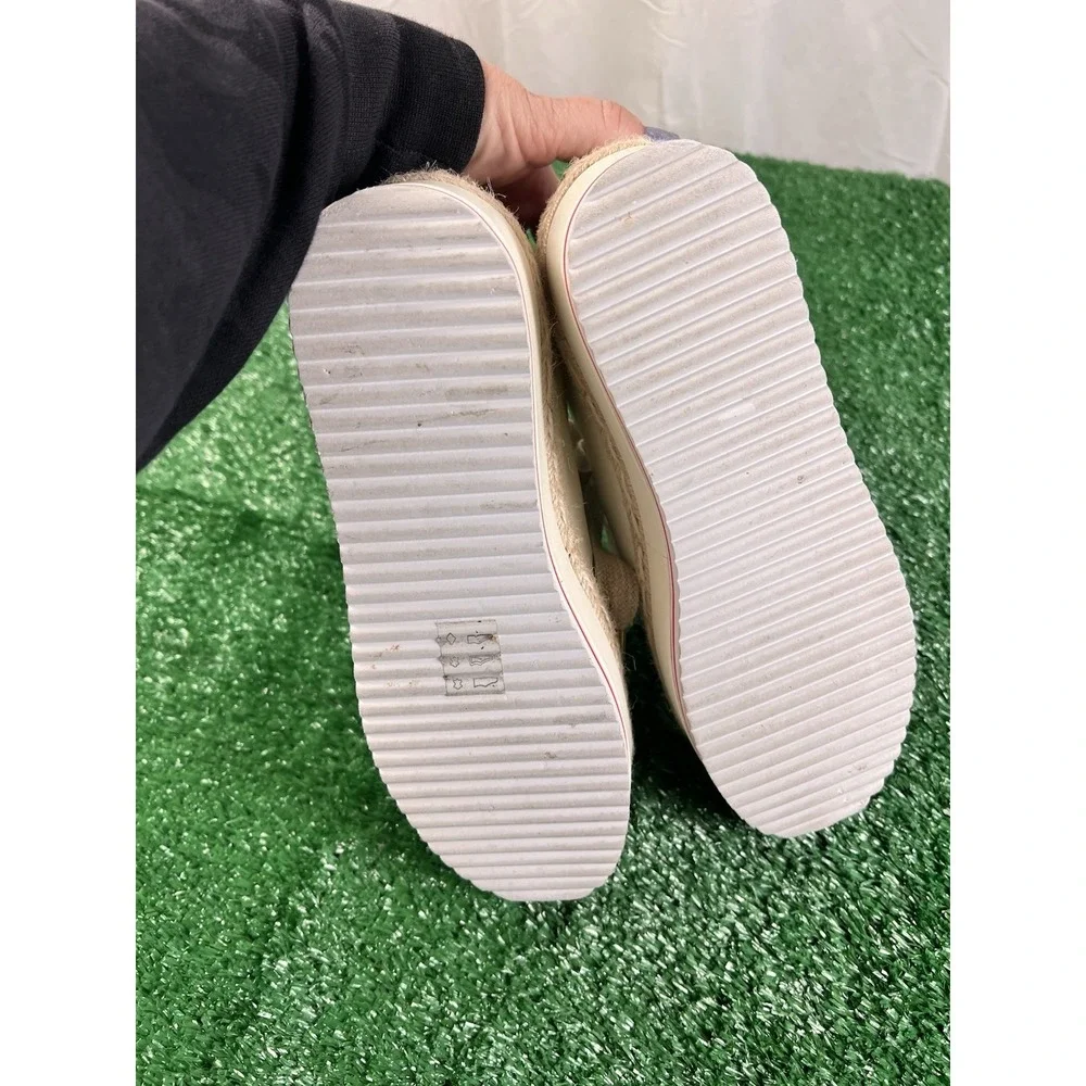 Joie Dabnis Lace-Up Platform Sneakers in White Leather Jute Espadrille Shoe SZ 8